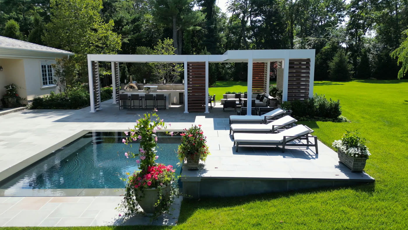 Completed pergola installation