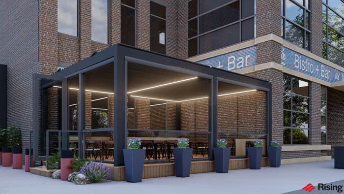 B2 Bistro Reading rendering closed louvers