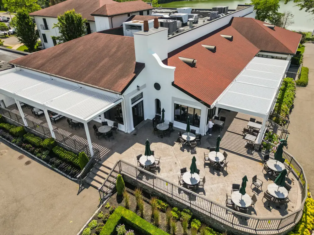 Country club commercial pergola wide aerial