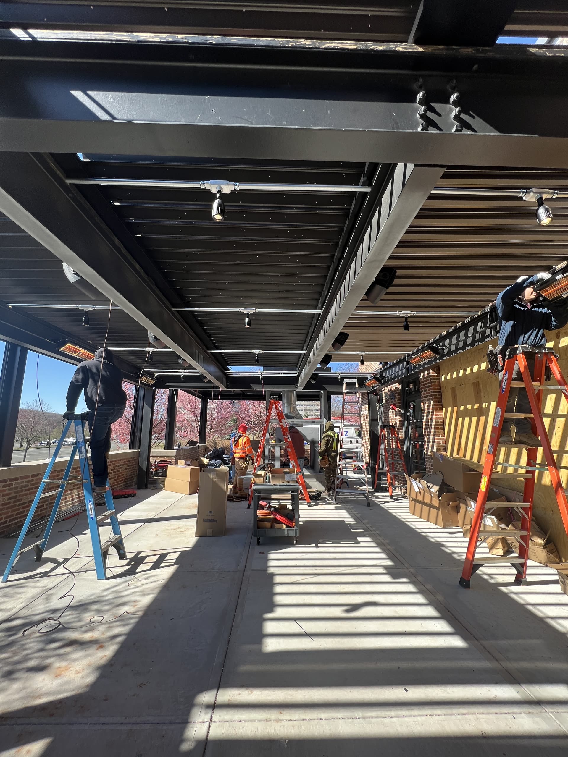 Breslow design rendering of the Graine & Caine Motorized Louvered Roof prior to installation in Berkeley Heights, NJ