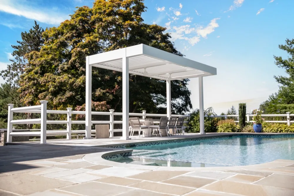 Alpine NJ estate motorized pergola