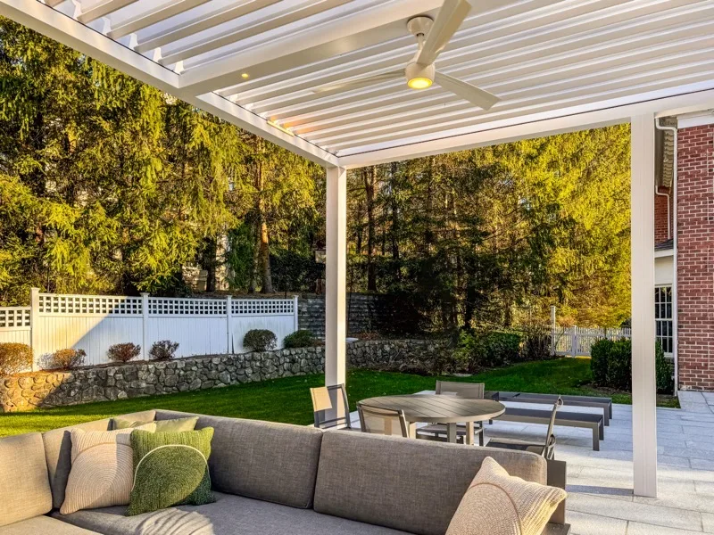 Classic style louvered roof installation