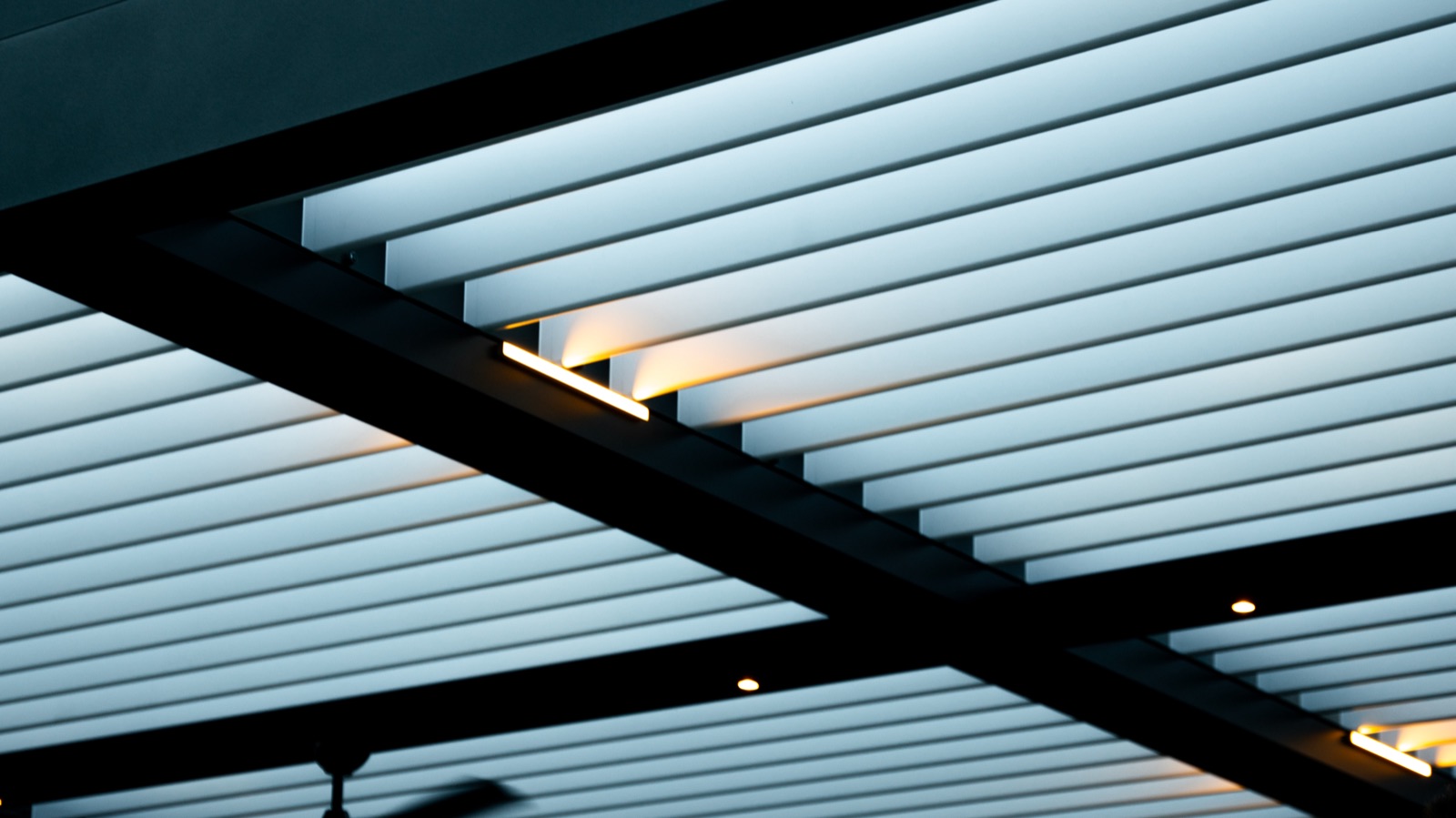 modern motorized louvered roof pergola in East Hanover, NJ