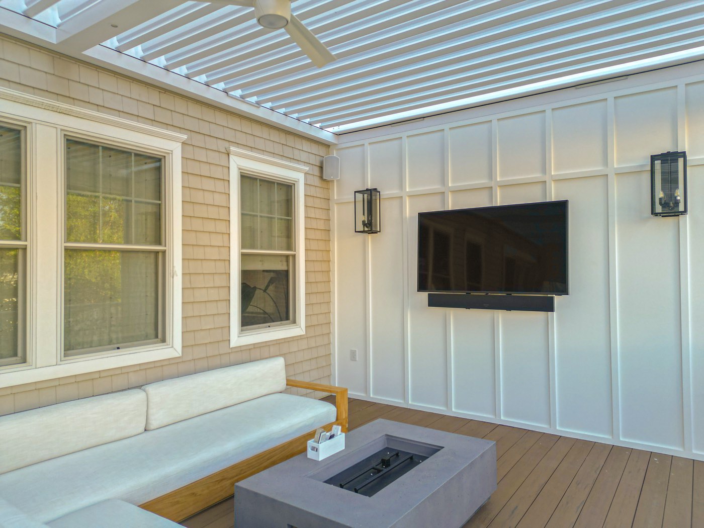 TV mount and firepit, Monmouth Beach, NJ