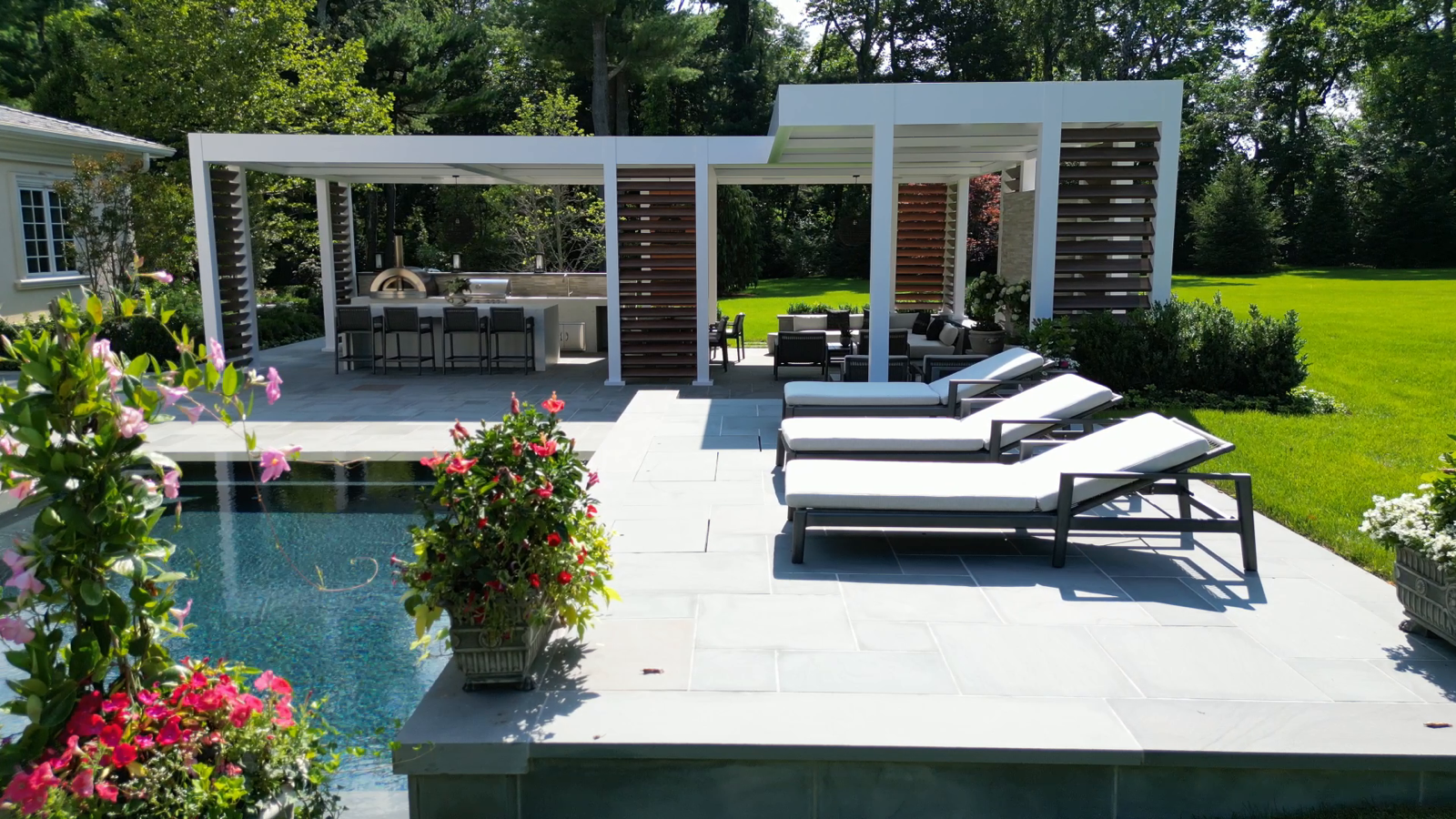 Breslow custom pergola installation build, Morristown, NJ
