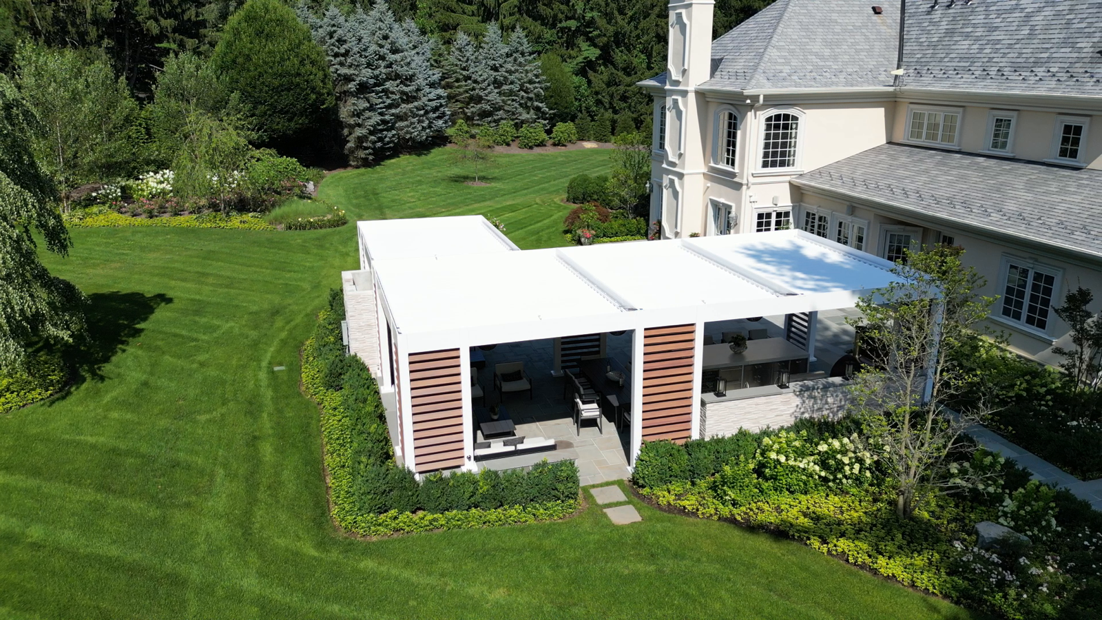 Breslow custom pergola installation build, Morristown, NJ