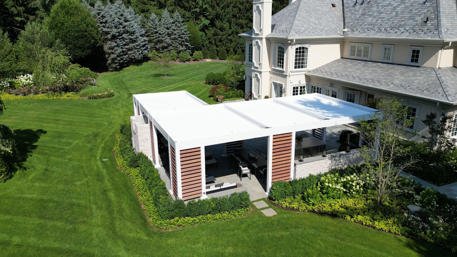 Morristown, NJ custom pergola installation — detail view