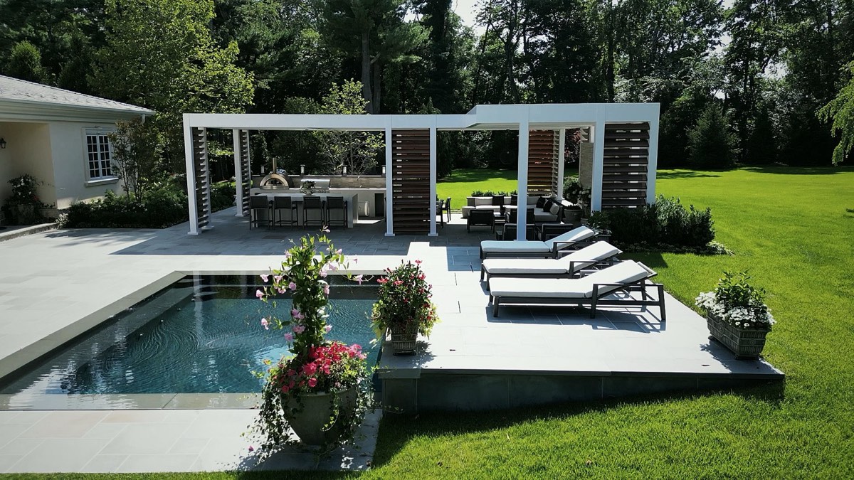 Custom motorized R-Blade pergola — Morristown, NJ