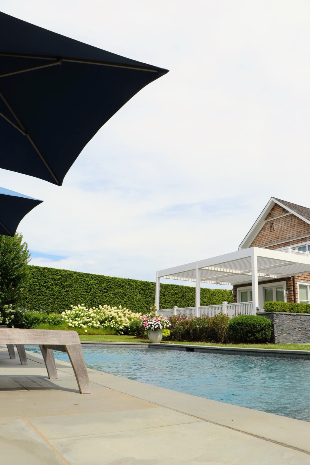 Southampton, NY custom pergola installation — detail view